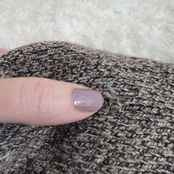 Jos A Bank Wool Blend V-neck Shawl Collar Grandpa Cardigan Suede Elbow Patches L - Picture 8 of 16